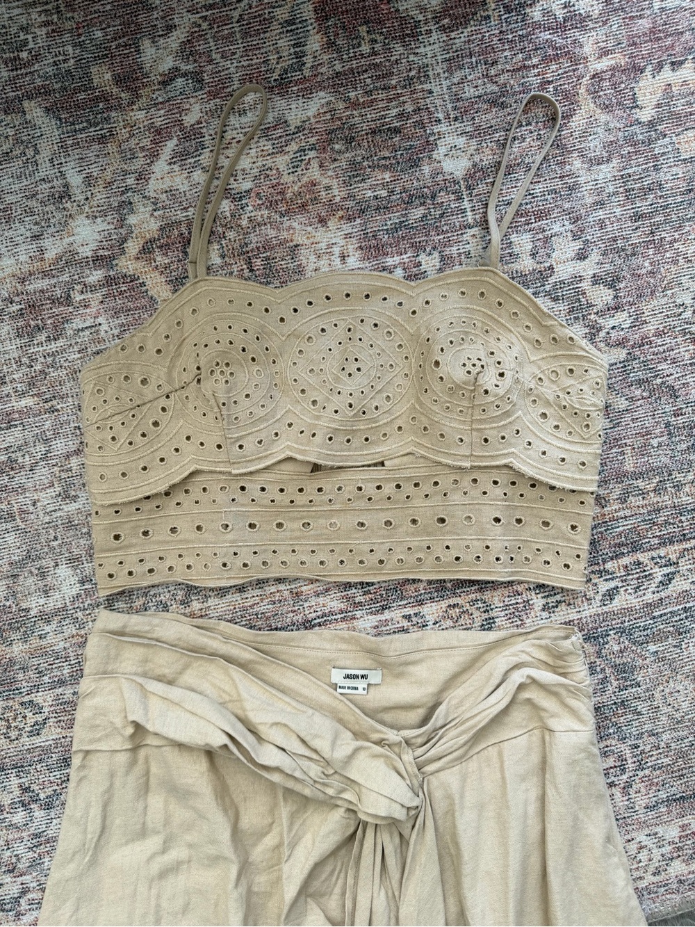 Jason Wu Linen Ruffle Embellishment Two Piece Set - Picture 5 of 13